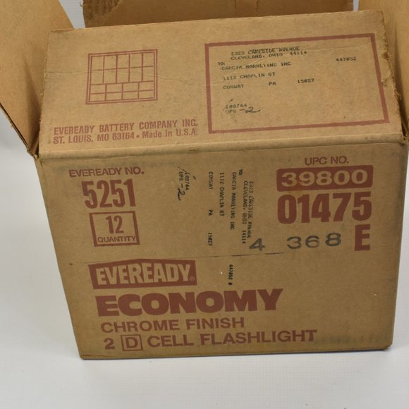 Vintage Eveready Flashlight Economy Chrome Finish NOS - Picture 7 of 7